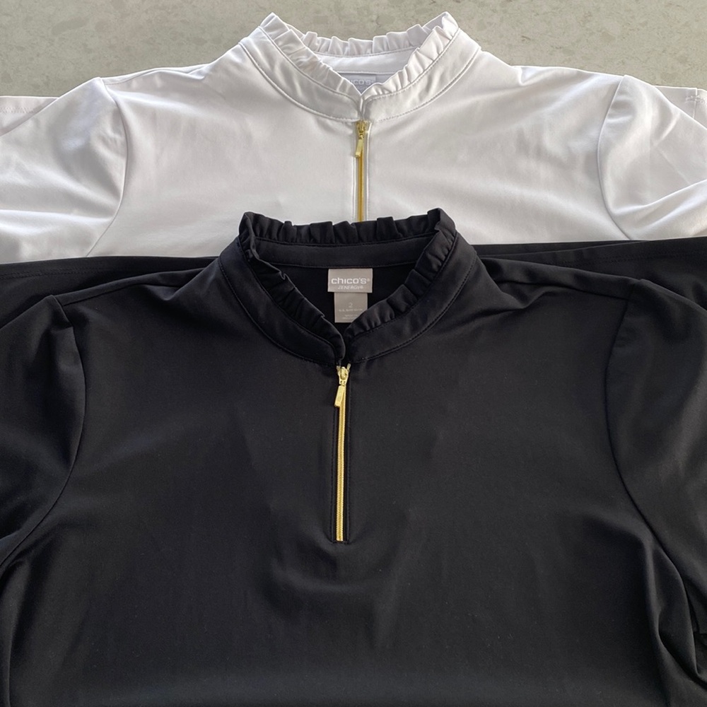 Get 2 for 1 chicos Zenergy size 2 UPF shirts